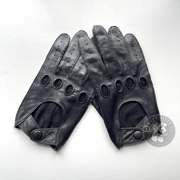 NWOT Vintage Coach Black Leather Men's Driving Gloves Medium - Style No. 2020 - Picture 2 of 8